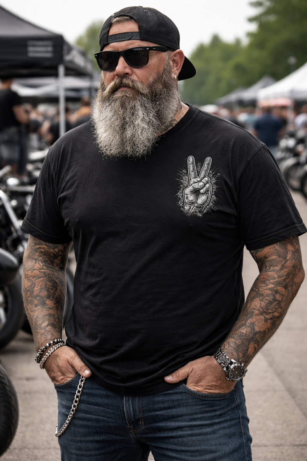 I Leave This Discussion In Peace… Here's Your Half T-Shirt | Funny Biker Shirt | Sarcastic Graphic Tee | Rebel Humor Motorcycle Shirt
