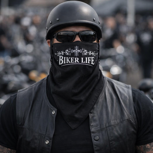 Bagger Life Black Bandana | Motorcycle Biker Head Wrap | Harley Bagger Rider Bandana | Skull Cap | Biker Apparel | Gift for Riders
