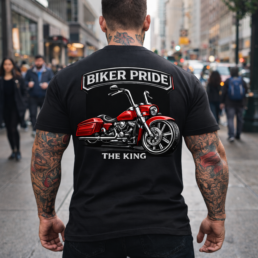 Biker Pride T-Shirt | Motorcycle Rider Tee | Outlaw Biker Shirt | Harley Rider Gift | Bagger Street Glide Road Glide Rider Shirt