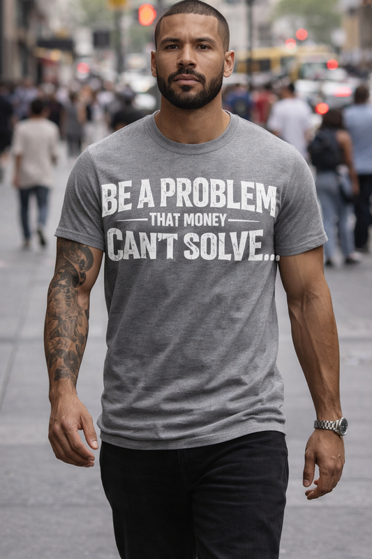 Be A Problem That Money Can't Solve T-Shirt | Bold Motivational Streetwear Tee | Men's Graphic Shirt | Alpha Mindset Tee