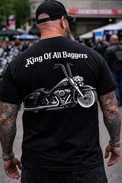 King Of All Baggers Shirt | Bagger Motorcycle Tee | Bagger Rider Shirt | Harley Bagger T-Shirt | Big Wheel Bagger | Biker Gift | Street Glide Style