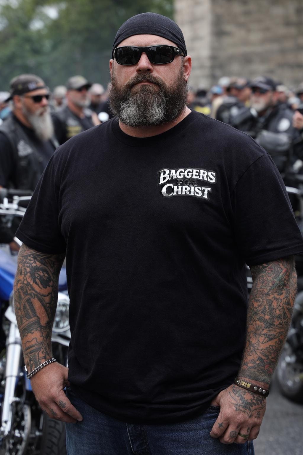 Baggers For Christ Tee | Bagger Motorcycle Shirt | Christian Club Style Bagger Life Shirt